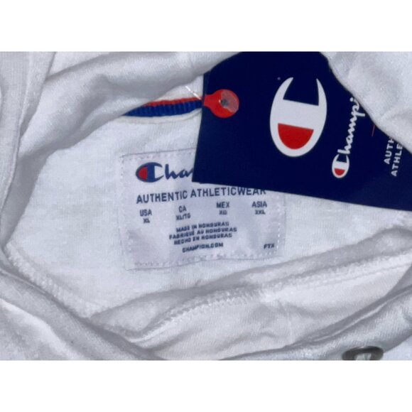 Champion Power Blend Long Sleeve Warm Hoodie Sweatshirt Sz XL White Kangaroo Poc - Picture 16 of 16